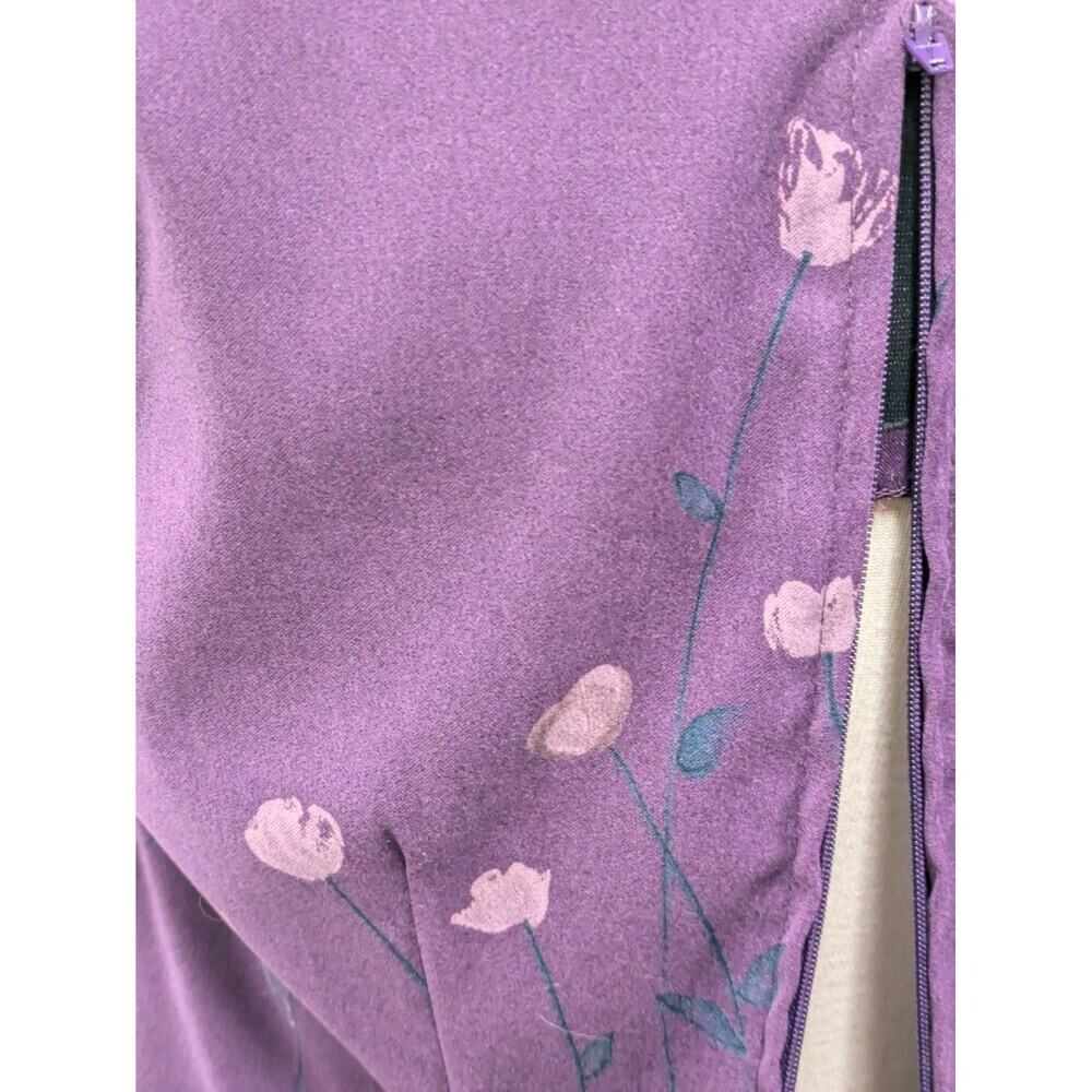 Vintage Y2K 2 pc Purple Floral Square Neck Top and Skirt sz 10/M Retro Coquette - Picture 13 of 16